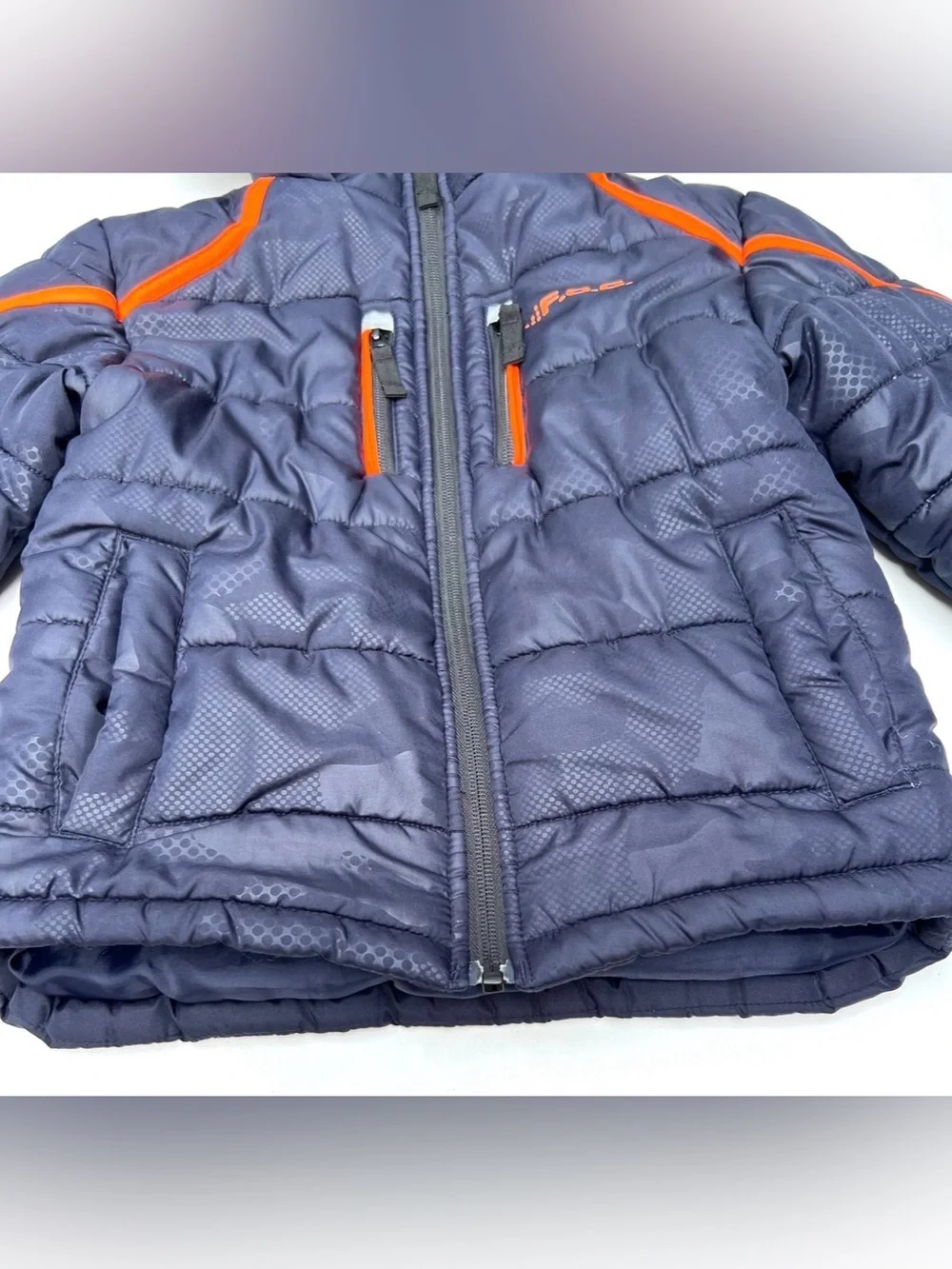 USED! London Fog Boys'  Camo Puffer Jacket Navy 5/6